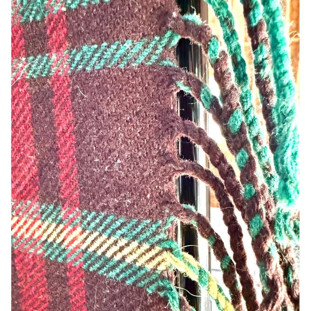 Vintage Wool Plaid Blanket